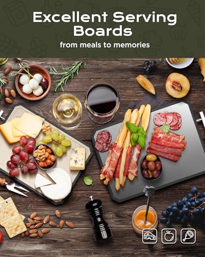 Smart Home SNOWCLAD Stainless Steel Cutting Board,Double Sided Steel Bread Boards Kit